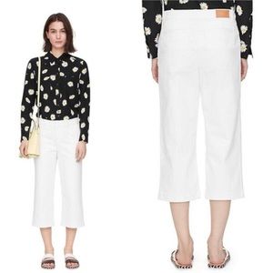 Kate Spade New York Broome Street White Denim Culottes 25 Cropped Wide Leg Jean